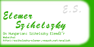 elemer szihelszky business card